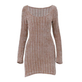 Vintage Chenille Long Sleeve Mini Dress-Outfit