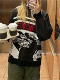 oversize jacquard sweater with