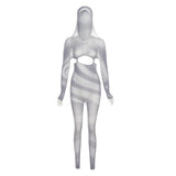 Cutout Hooded High Waist Tight Knitted