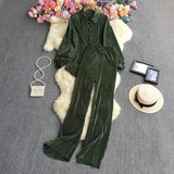 Net Color Folded Shirt + Trousers-Outfit