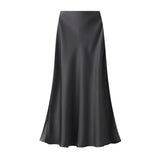Fongt Lustrous Silky Silky Dress Half-Dress Women's Summer Long Fishtail Skirt High-Waisted Thin-Butt Skirt9902