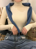 High Neck Jumper Knit Top-Outfit