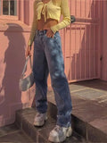Classic Vintage Casual Wide-Leg Jeans Woman-Outfit