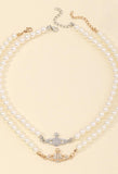 Planet Pearl Necklace-Outfit