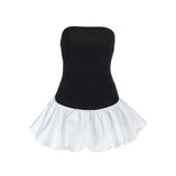 Fongt Spring 2025 New Style Temperament Sexy Body-Bossed Bubble Sleeve A Swing Dress