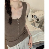 Thin Sling Vest For Women To Wear A New Summer Knitted Sweater Design Sensitive Buckle Slim