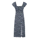 Summer Blended Flower Printed Dress 3602735-Outfit
