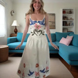 Fongt Summer New Women's Clothing Printing Fresh And Pure Temperament Waist Dress
