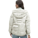 Station Down Cotton-Padded Jacket 2023 New Women's Winter Thickened Cotton-Padded Jacket Popular Style Bright Color Vertical Collar Cotton-Padded Jacket-Outfit