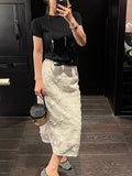 Fongt Three-Dimensional Flower Embroidered Lace Dress Girl Long Dress Women's European Goods Korean Women's Small Fragrant Style