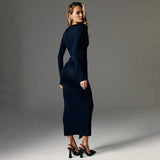 Pleated Tassel Long Sleeve Maxi Dress-Outfit