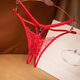sexy thong ladies cross belt ultra-thin hollow temptation panties hot open file t pants eyelash diamond cutout thong