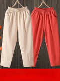 Fashion Woman Pants Casual Cotton Linen Harem Pants LOOSE Solid Ankle-Length Pants Elastic Waist Women's Summer