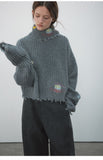 [Daihe] Winter New Casual High Collar Full Wool Fun Embroidery Short Woolen Jacket H7932-Outfit