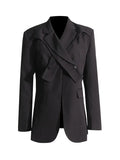 Fongt Sleeve Small Suit 2024 Summer New Temperament Senior Sense Irregular Slim Type Formal Suit Jacket Female-Outfit