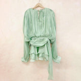 Fongt Temperament Sweet Wind Dress Woman 2025 Spring New Fashion Collar Collar Folds Solid Color Short Skirt