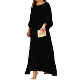 Fongt Women's Summer New Loose Print Long-Sleeved Top High Waist Half-Body Large-Size Dress Set