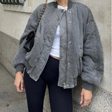 Fongt Clothes Loose Bomber Jacket Baseball Suit Casual Thin