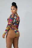 Fongt New Long Sleeve Zip Bikini High-Waisted Women's Split Swimsuit Conservative Sunscreen Beach