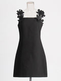 2025 Spring New Fashion Sexy Three-Dimensional Flower Splicing Design Slim Slim Short Sling Dress