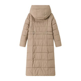 Hthick Long Standing Collar Down Cotton Padded Jacket Female 2024 Autumn Winter New Loose Korean Version Show Thin All-Match Coat-Outfit