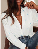 Fongt Full Of Printed Long Sleeve Temperament Thin Shirt