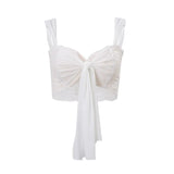 Fongt Women's Summer 2024 New Sexy Hot Girl Pure Desire Lace Mesh Stitching Strap Wrapped Chest