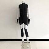 2021 Fall Rib Women Brown Rompers High Neck Soft Bodycon Jumpsuit Lady Birthday Long Sleeve Overalls Stretchy