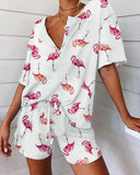 Short Sleeve Loose V-Neck Pajama