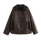 Fongt Women's 2025 Spring And Autumn New Casual Fur One-Bried Double-Sided Jacket Jacket B88681