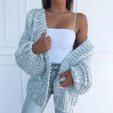 Cardigan Knitwear Distressed Long Sleeve Loose