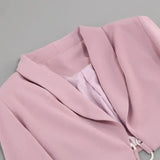 Violet Crop Blazer And Cut Out Trousers Matching Set-Outfit