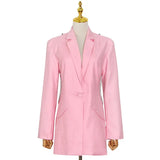 Fongt Korea East Gate Women's Wear 2024 Spring And Autumn New Splicing Sexy Back Personality Versatile A Button Suit Coat-Outfit