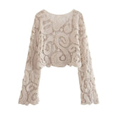 New Two-Color Crochet Short Knitted Blouse In Summer-Outfit