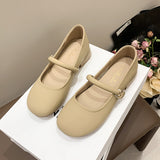 Fongt Head Light Mouth Retro 100 With Skirt Coarse Heel Single Shoes Women 2025 New Summer White French Mary Treasure Shoes