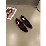 Fongt Retro With Skirt Velvet Mary Jane Women's Shoes Spring 2024 New Evening Wind Gentle Low Heel Single