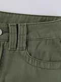 Denim Pocket Patched Mini Skirt-Outfit