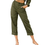 Leisure Summer Solid Color Cotton Linen Fashion Loose High Waist Casual