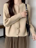 Fongt 2023 New Women's Lazy Wind Sweater Cardigan Korean Version Small Sweater Coat Female Jacket Female-Outfit