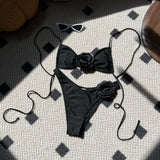 2024 Color Rose Drawstrings And Binddle Swimwear