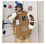 and Autumn American High Street Retro Embroidery Craft Baseball Uniform Men Tide Brand Pu Leather Stitching Jacket-Outfit