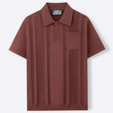 Fongt Men's POLO Shirt Summer Solid Color Short Sleeve Pit Commuter Jacket Knitted