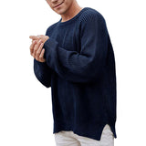 Fongt And Winter New Fashion Men's Solid Color Long Sleeve Round Collar Jumper Sweater Men's
