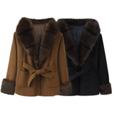 Fongt Women's New Retro Loose Thin Grab Velvet Velvet Casual Jacket Jacket
