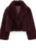 Faux Fuzzy Fur Crop Coat-Outfit