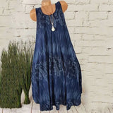 Temperament Commute Summer Digital Print Sleeveless Round Neck