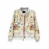 Designer Custom Made Autumn Winter Outwear Jackets Women's Vintage Gold Line Jacquard Beading luxury Tops Coat