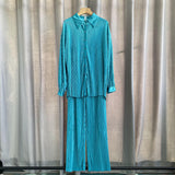 Net Color Press Fold Suit-Outfit