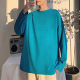 Sleeve T-shirt Men Oversized Solid Hip-hop Streetwear Tops Tees Loose Pullovers Cotton Basic Casual Tshirts Male