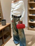 Fongt High-Quality Raw A Variety Of Wearing The Annual Love Of Wool Show Thin Soft Skin Knitted Shirt Top Female Autumn